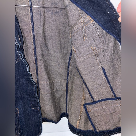 Chico’s Platinum Denim Jacket – Size 2 – Dark Wash Stretch Denim - Picture 8 of 9